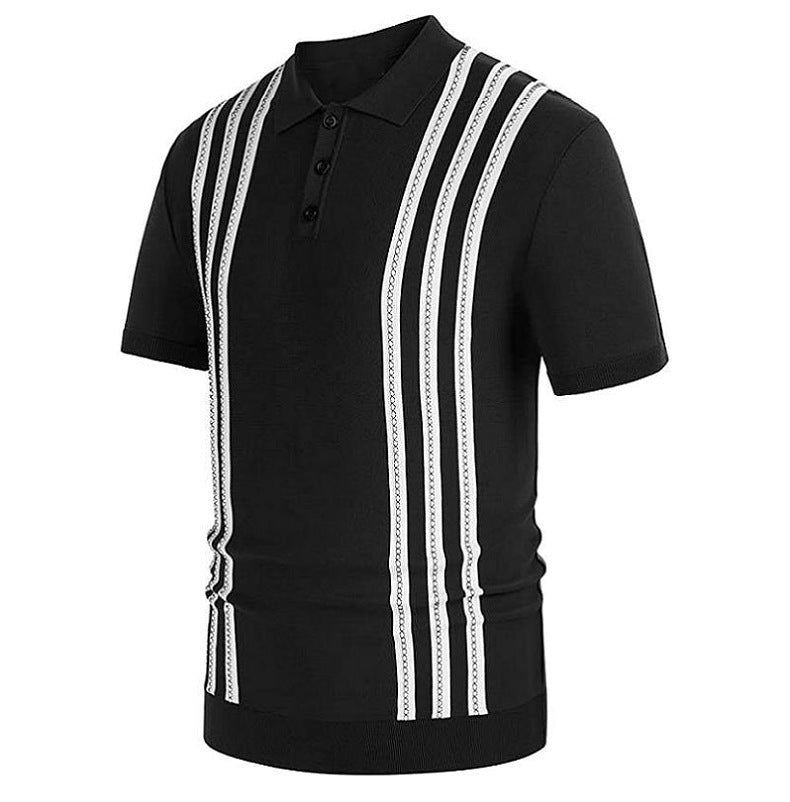 Short Sleeved Sweater Striped Polo