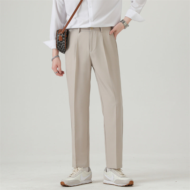 Men's Casual Business Ice Silk Leggings Trousers