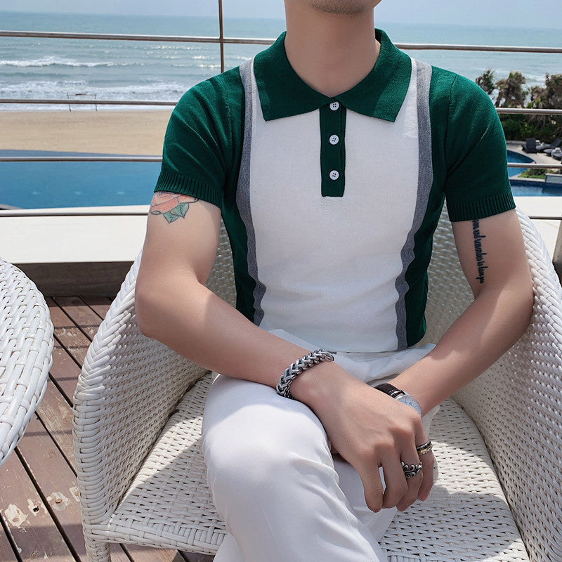 Slim fit Lapel Casual Knit POLO Shirt