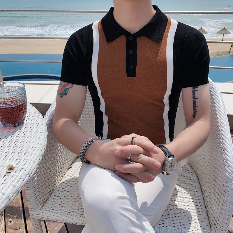 Slim fit Lapel Casual Knit POLO Shirt