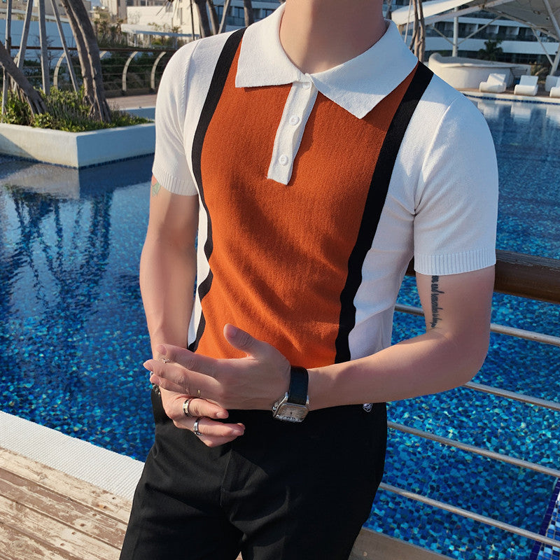 Slim fit Lapel Casual Knit POLO Shirt