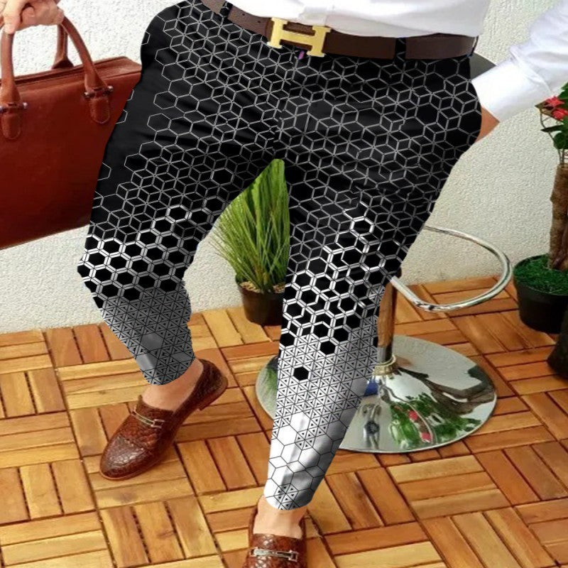 Men's Business Casual Trousers 3D Plaid