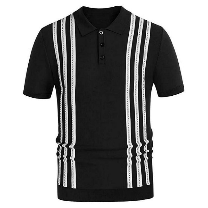 Short Sleeved Sweater Striped Polo
