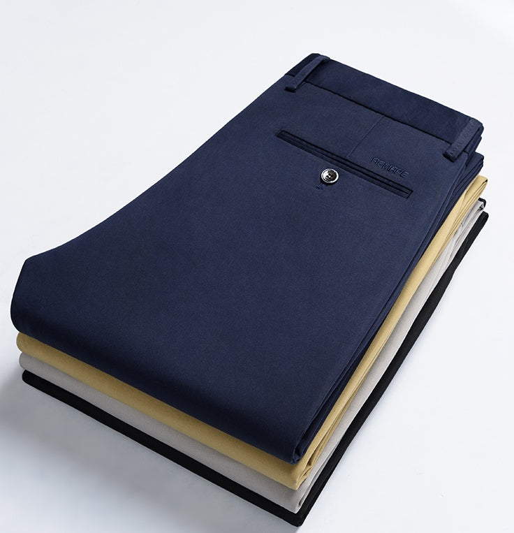 Loose straight middle-aged business trousers