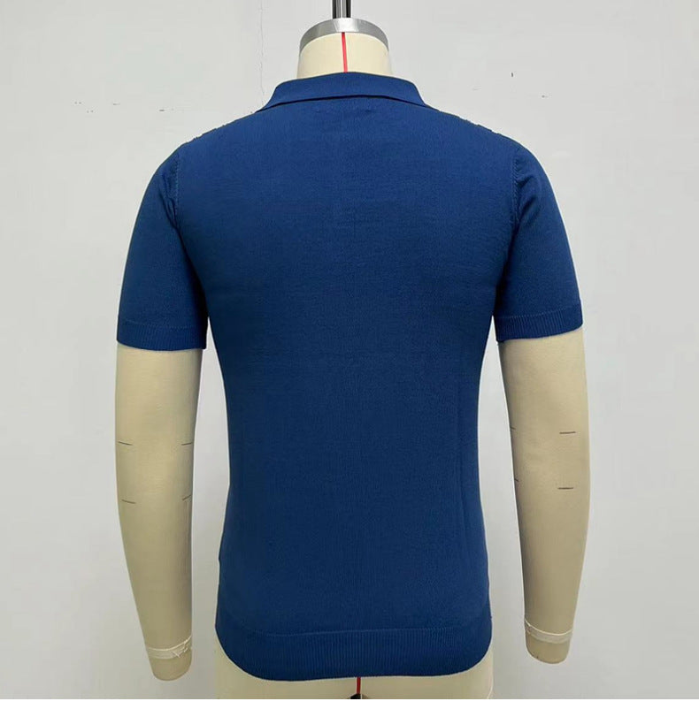 Short Sleeved Sweater Striped Polo
