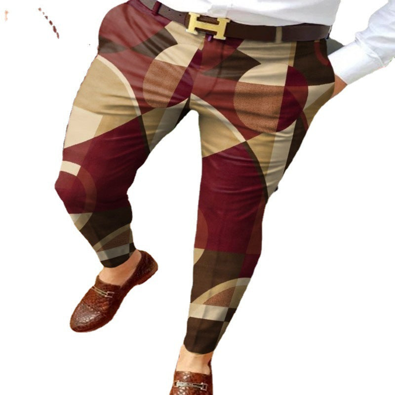 Men's Business Casual Trousers 3D Plaid