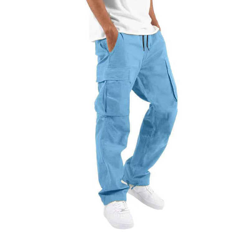 Drawstring Multi Pocket Casual Pants
