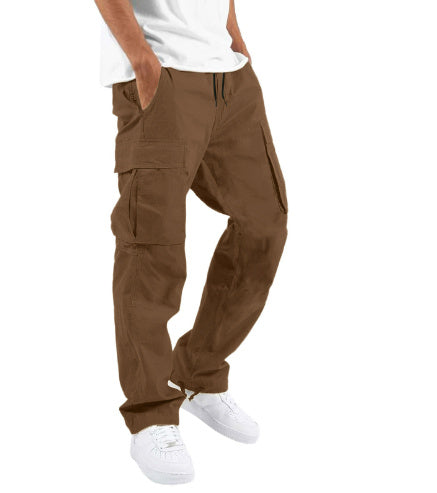 Drawstring Multi Pocket Casual Pants
