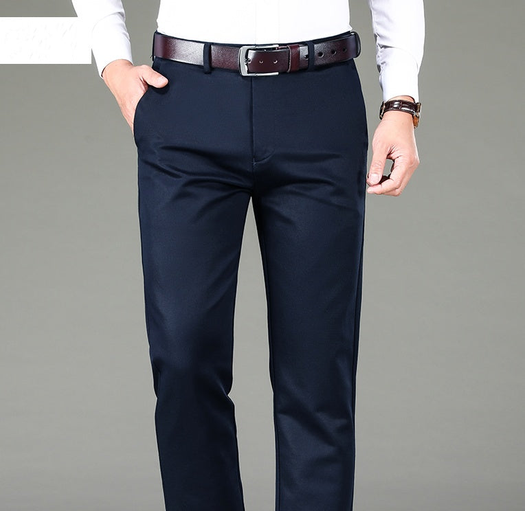 Loose straight middle-aged business trousers