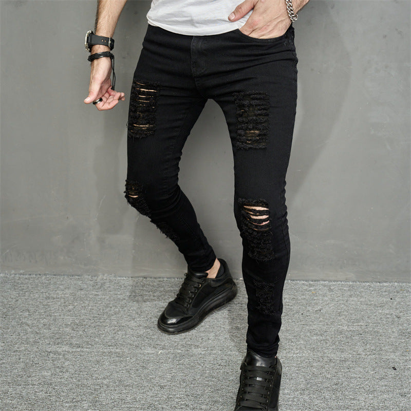 Men Leisure Ripped Denim