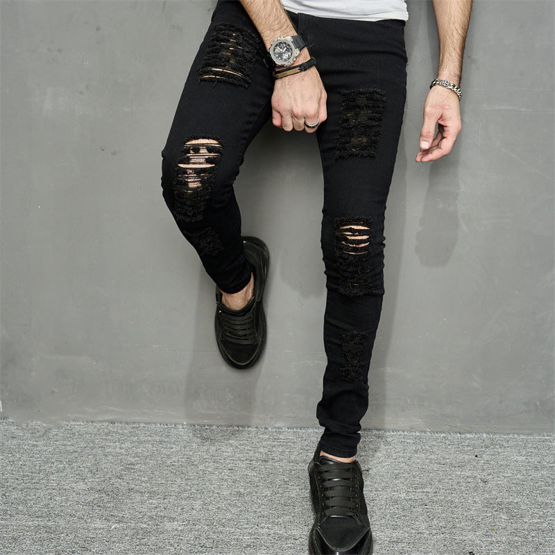 Men Leisure Ripped Denim