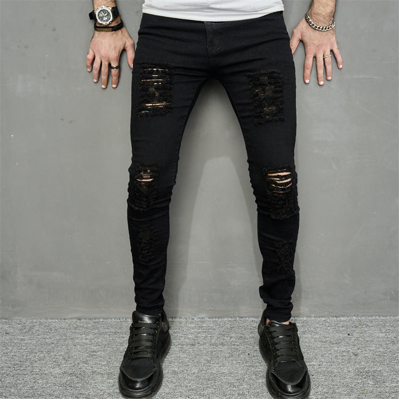 Men Leisure Ripped Denim