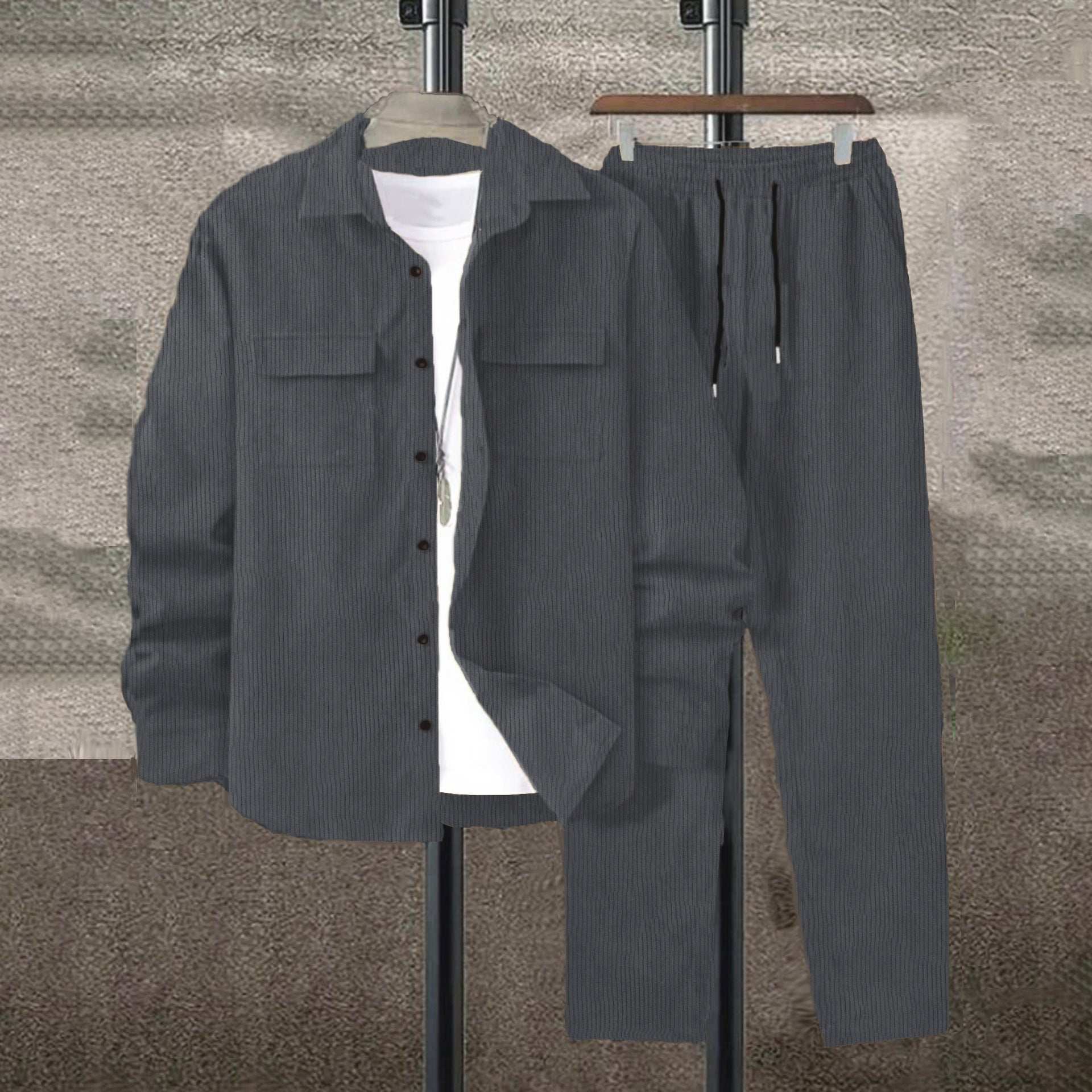 Simple Casual Men's Corduroy Suit