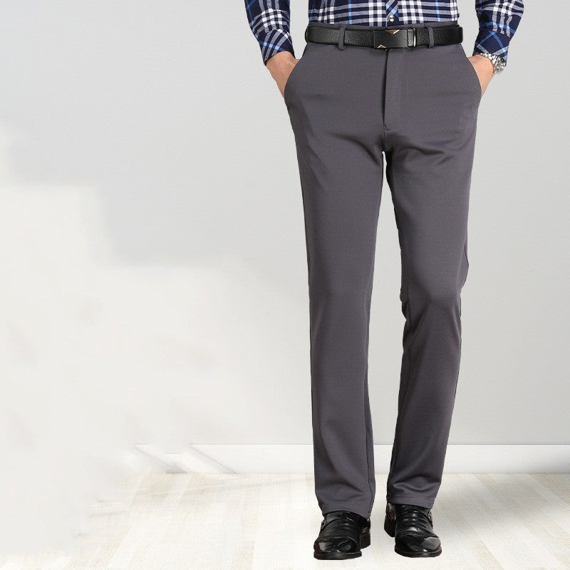 Straight Business Casual Men's Trousers Ice Silk