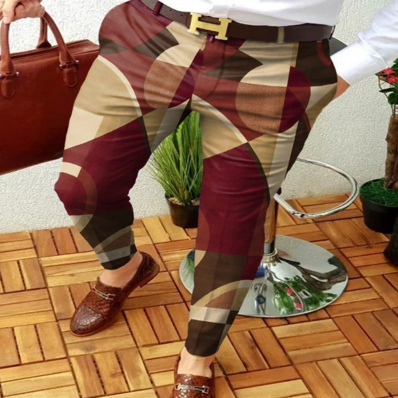 Men's Business Casual Trousers 3D Plaid