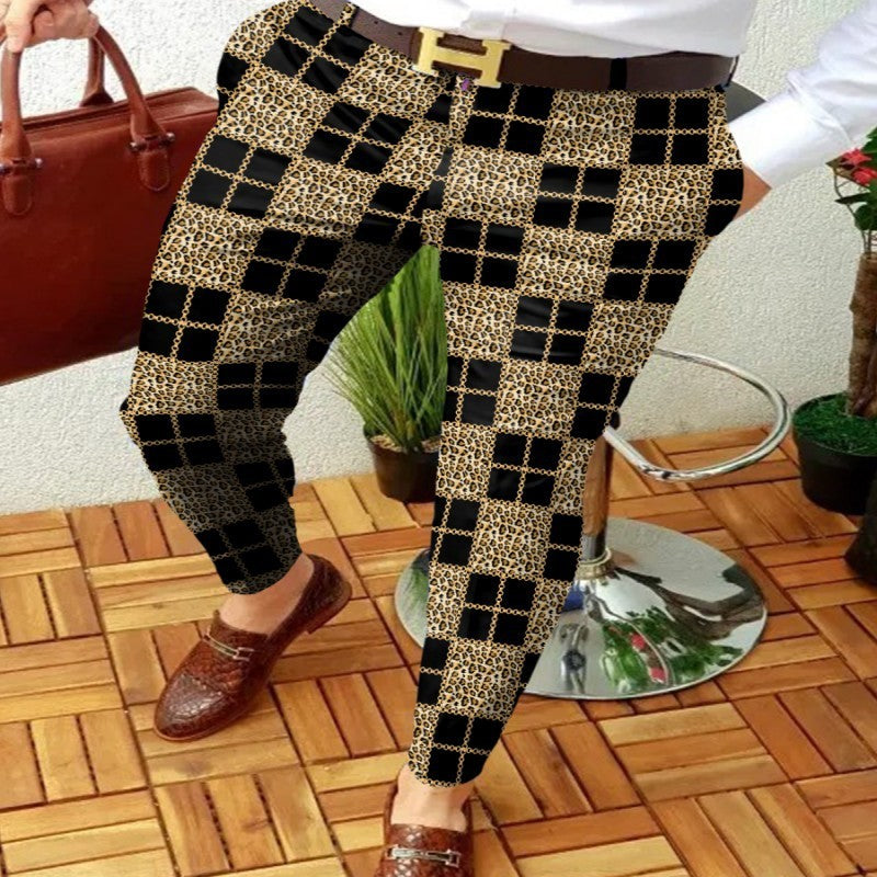 Men's Business Casual Trousers 3D Plaid