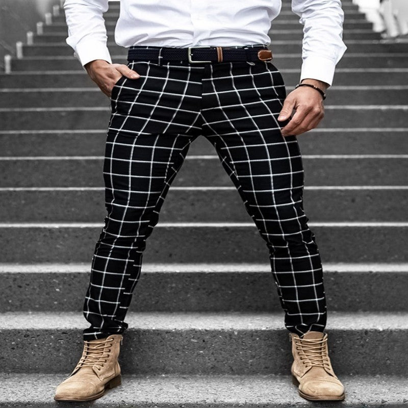 Men's Business Casual Trousers 3D Plaid
