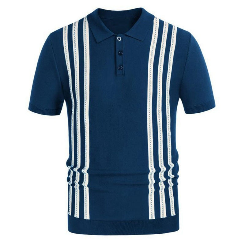 Short Sleeved Sweater Striped Polo