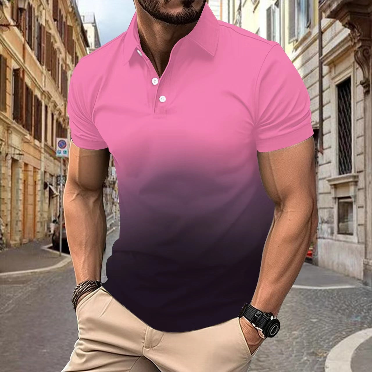 Pixie Gradient Pocket Polo Shirt