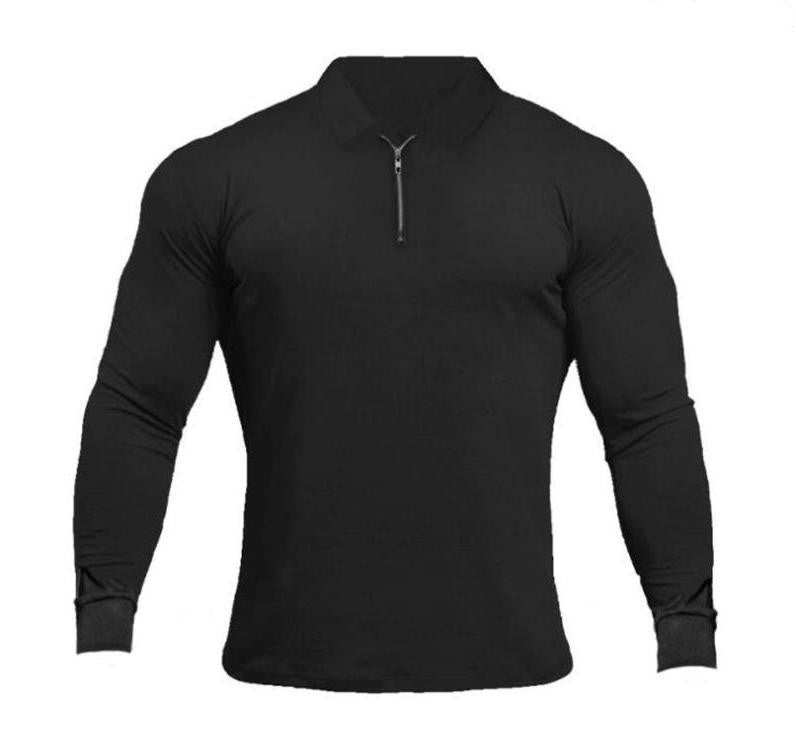 Men Long Sleeve Polo T Shirt